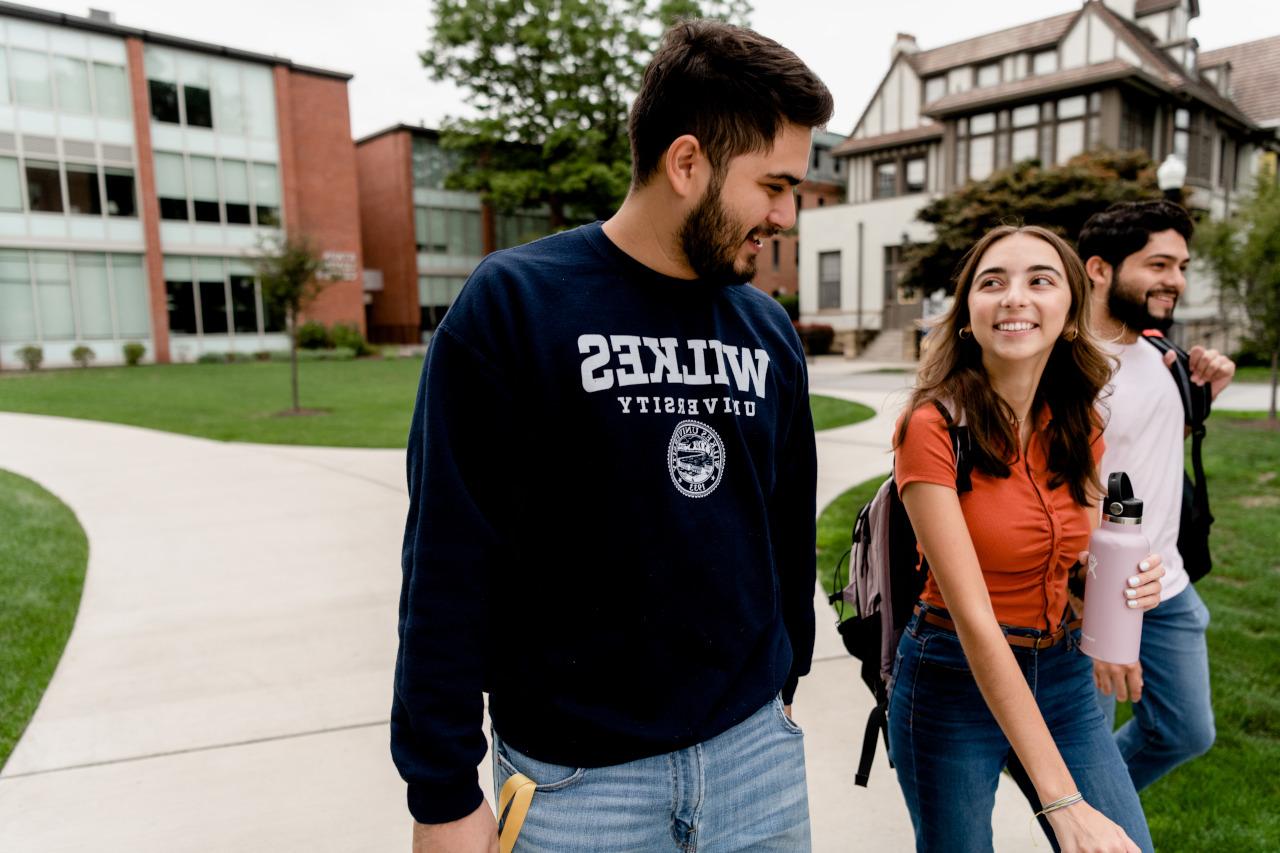 Students walk on campus